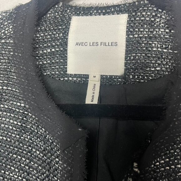 Avec Les Filles Open Front Tweed Blazer - Picture 3 of 6